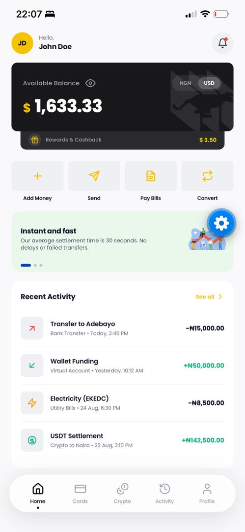 Cheta Mobile App Live Interface